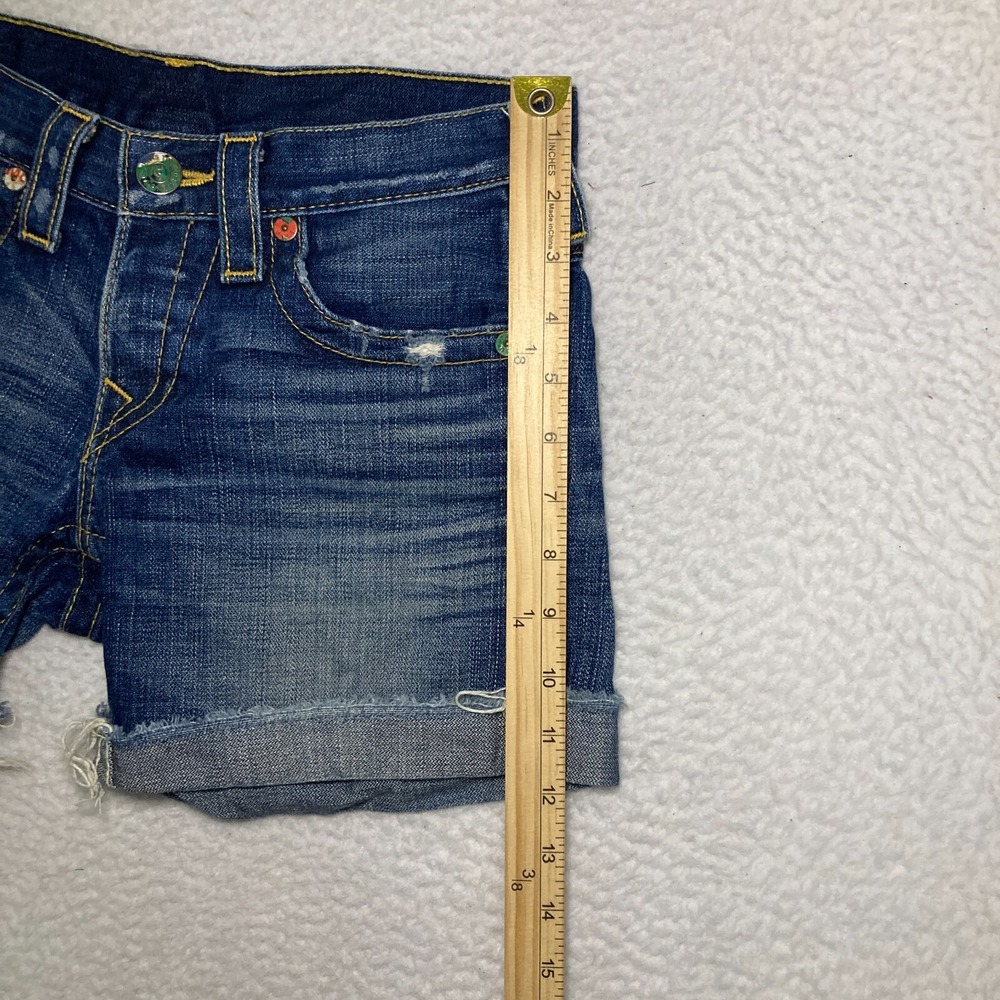 Vtg True Religion USA Made Jayde Shorts Womens Sz 24 (Fit 28) Embroider Y2K RARE - Picture 13 of 14